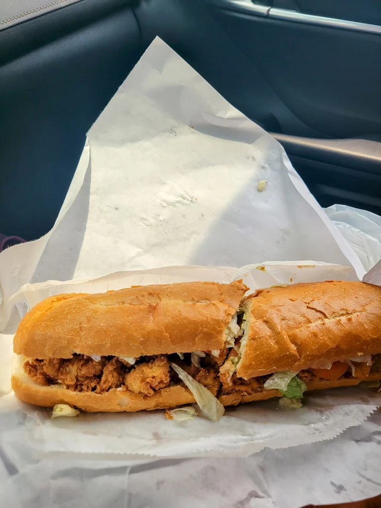 Sliced Bayou Seafood Sandwich